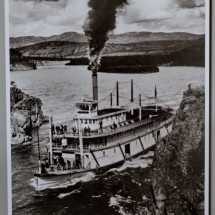Picture of SS Klondike passing the scary Five Finger Rapids on its itinerary to Dawson City